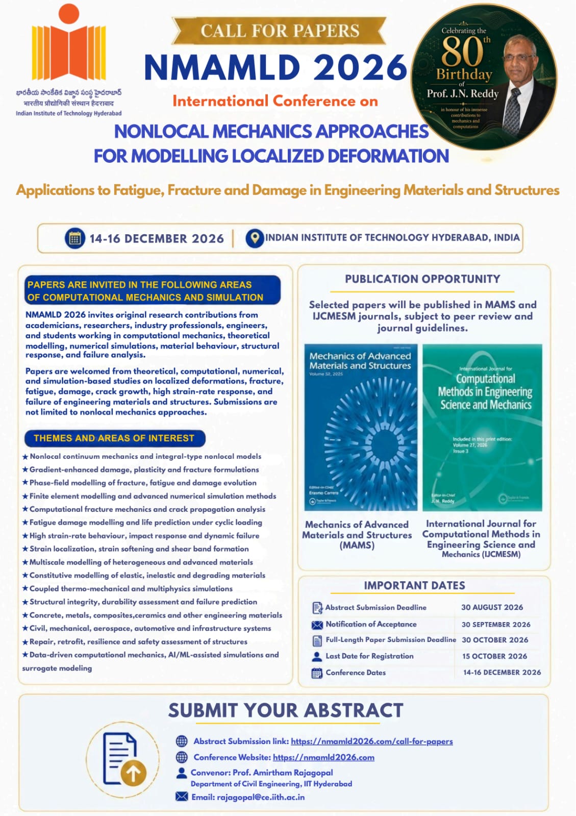 NMAMLD 2026 Call for Papers flyer